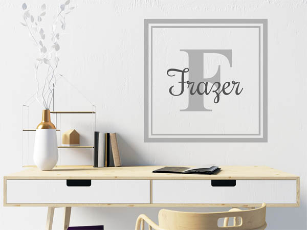 Wandtattoo Frazer als eckiges Monogramm