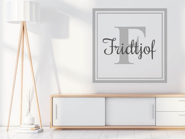 Wandtattoo Fridtjof als eckiges Monogramm