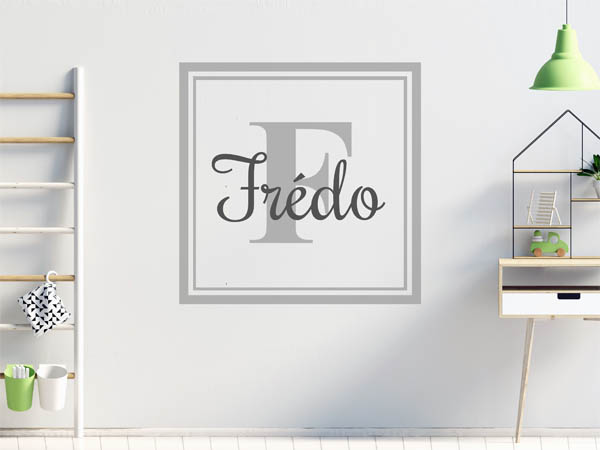 Wandtattoo Frédo als eckiges Monogramm