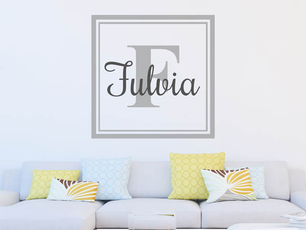 Wandtattoo Fulvia als eckiges Monogramm