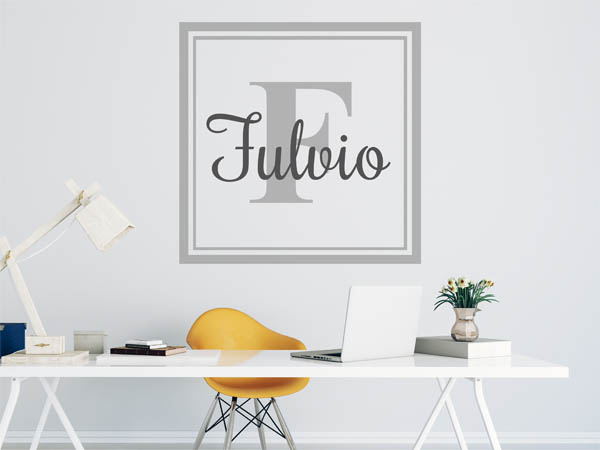 Wandtattoo Fulvio als eckiges Monogramm
