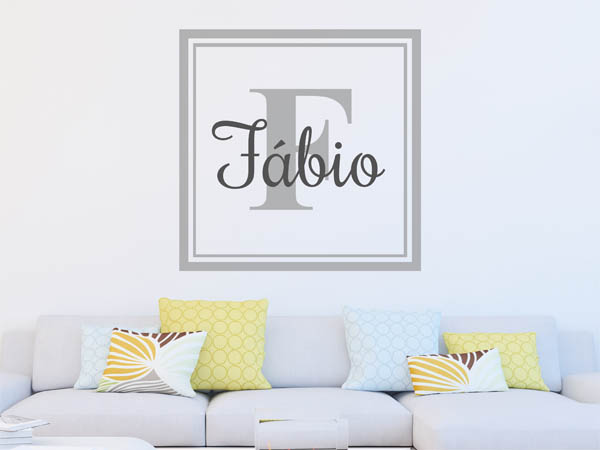 Wandtattoo Fábio als eckiges Monogramm