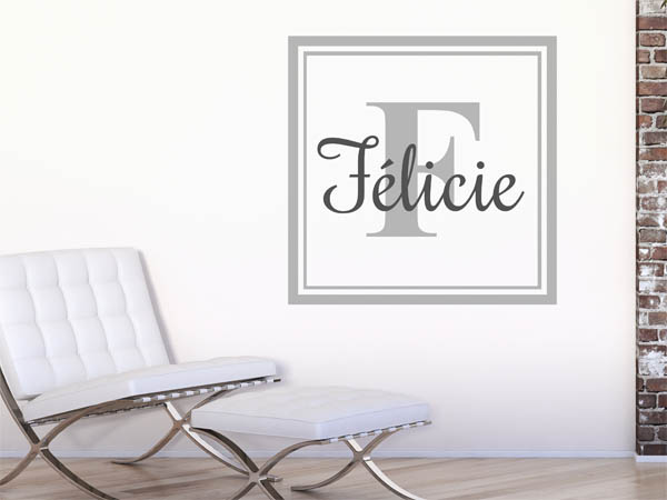 Wandtattoo Félicie als eckiges Monogramm