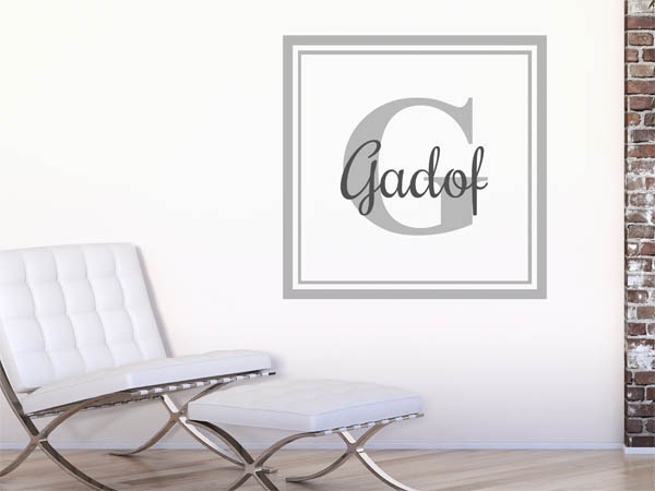 Wandtattoo Gadof als eckiges Monogramm