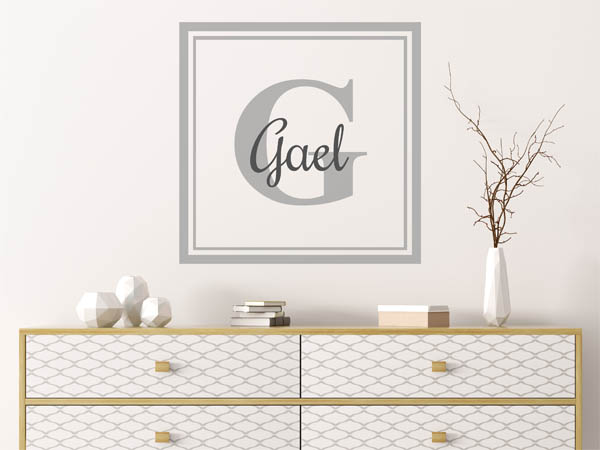 Wandtattoo Gael als eckiges Monogramm