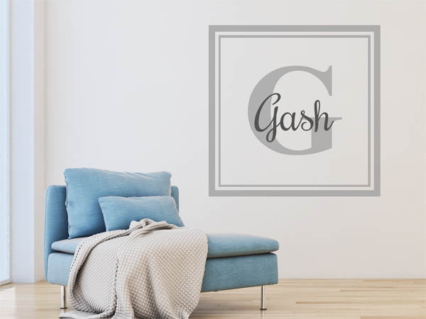 Wandtattoo Gash als eckiges Monogramm