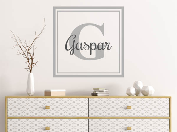 Wandtattoo Gaspar als eckiges Monogramm