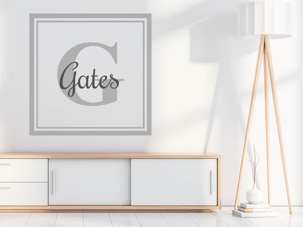 Wandtattoo Gates als eckiges Monogramm