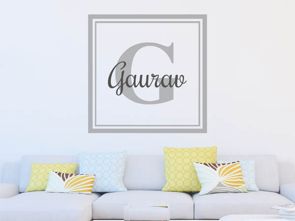 Wandtattoo Gaurav als eckiges Monogramm