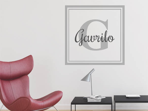 Wandtattoo Gavrilo als eckiges Monogramm