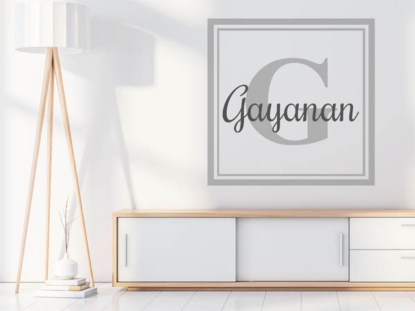Wandtattoo Gayanan als eckiges Monogramm