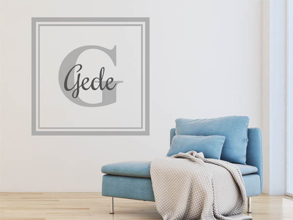 Wandtattoo Gede als eckiges Monogramm