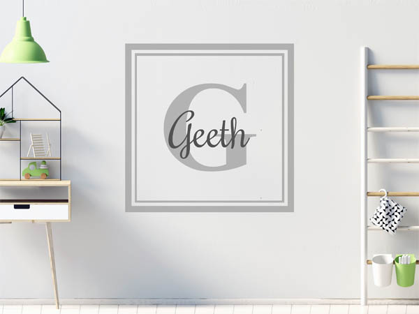 Wandtattoo Geeth als eckiges Monogramm