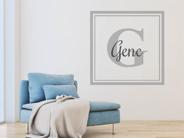 Wandtattoo Genc als eckiges Monogramm