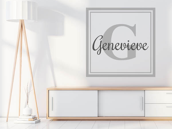 Wandtattoo Genevieve als eckiges Monogramm