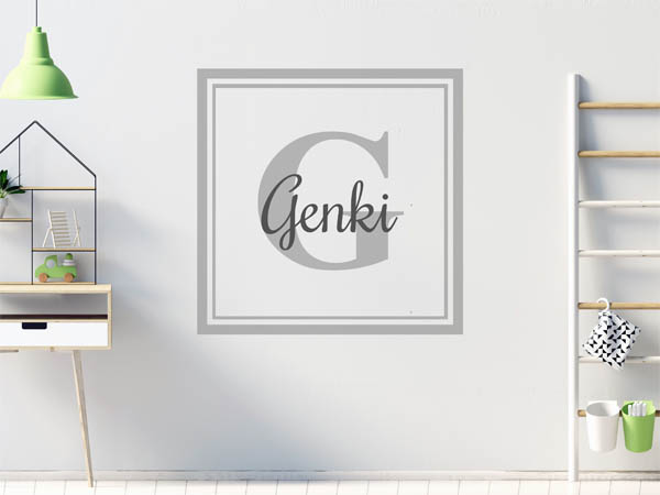 Wandtattoo Genki als eckiges Monogramm