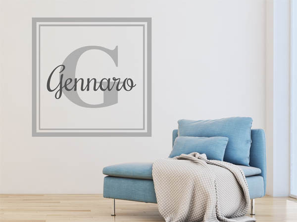 Wandtattoo Gennaro als eckiges Monogramm