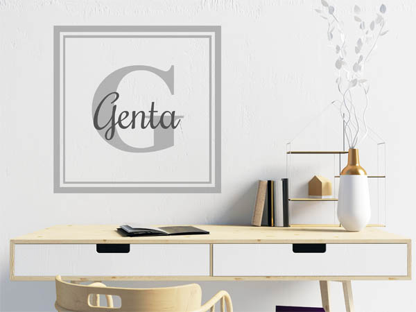Wandtattoo Genta als eckiges Monogramm