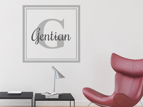 Wandtattoo Gentian als eckiges Monogramm