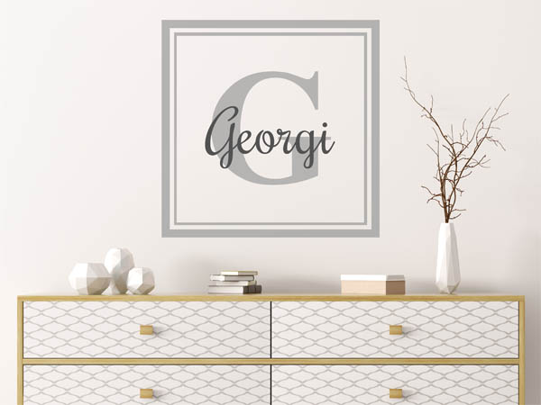 Wandtattoo Georgi als eckiges Monogramm