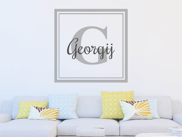 Wandtattoo Georgij als eckiges Monogramm