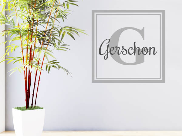 Wandtattoo Gerschon als eckiges Monogramm