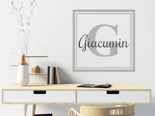 Wandtattoo Giacumin als eckiges Monogramm