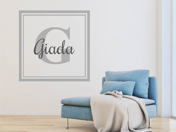 Wandtattoo Giada als eckiges Monogramm