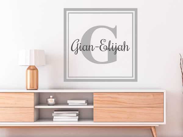 Wandtattoo Gian-Elijah als eckiges Monogramm