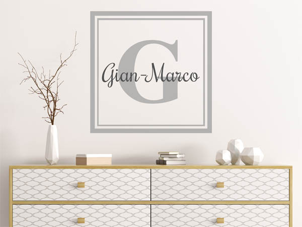 Wandtattoo Gian-Marco als eckiges Monogramm