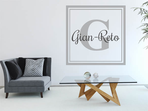 Wandtattoo Gian-Reto als eckiges Monogramm