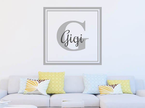 Wandtattoo Gigi als eckiges Monogramm
