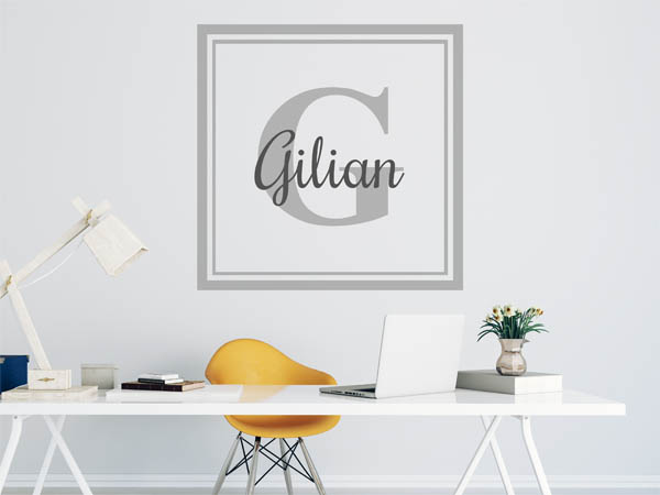 Wandtattoo Gilian als eckiges Monogramm