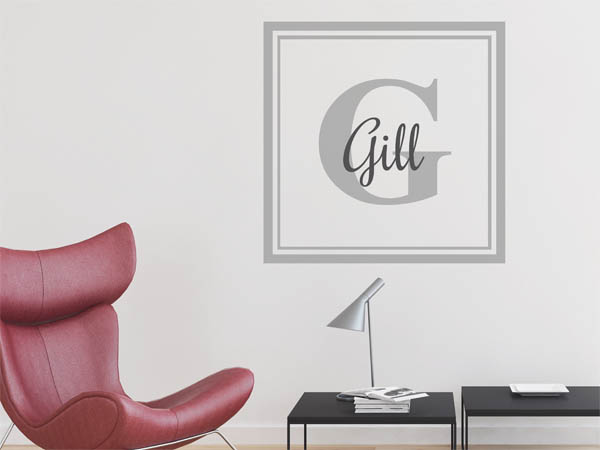 Wandtattoo Gill als eckiges Monogramm