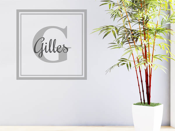Wandtattoo Gilles als eckiges Monogramm