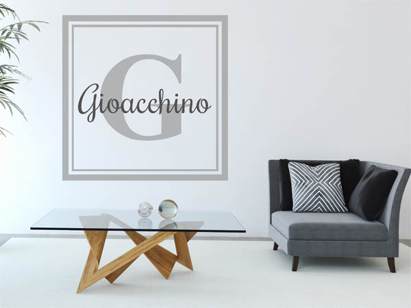 Wandtattoo Gioacchino als eckiges Monogramm