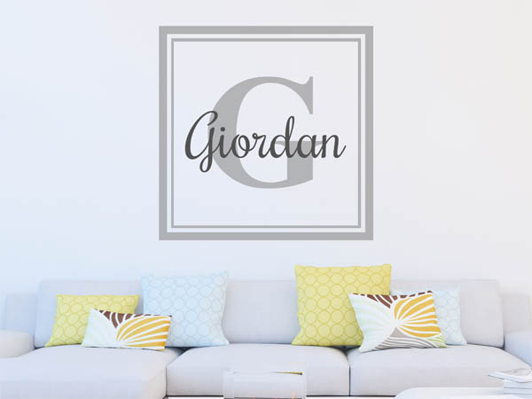 Wandtattoo Giordan als eckiges Monogramm