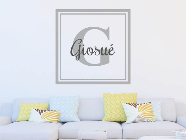 Wandtattoo Giosué als eckiges Monogramm