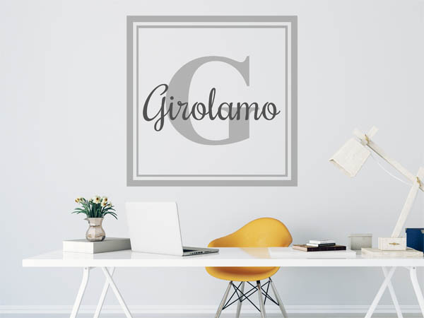 Wandtattoo Girolamo als eckiges Monogramm