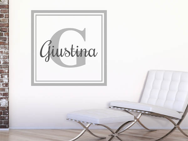 Wandtattoo Giustina als eckiges Monogramm