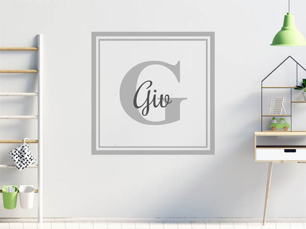 Wandtattoo Giv als eckiges Monogramm