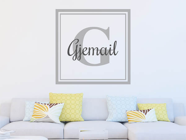 Wandtattoo Gjemail als eckiges Monogramm