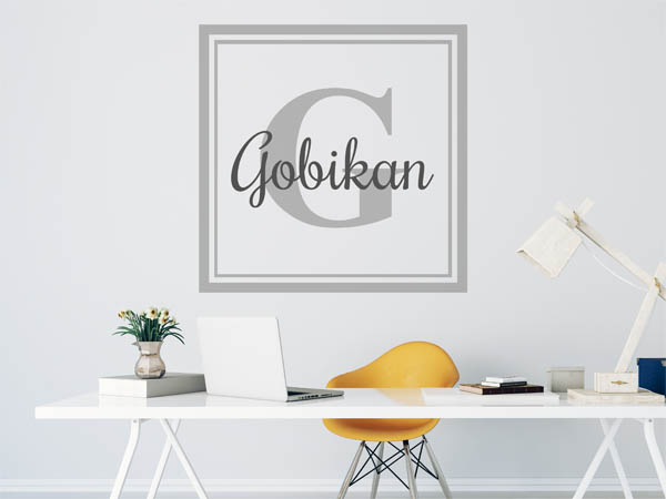Wandtattoo Gobikan als eckiges Monogramm