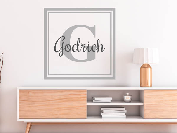 Wandtattoo Godrich als eckiges Monogramm