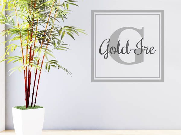 Wandtattoo Gold Ire als eckiges Monogramm