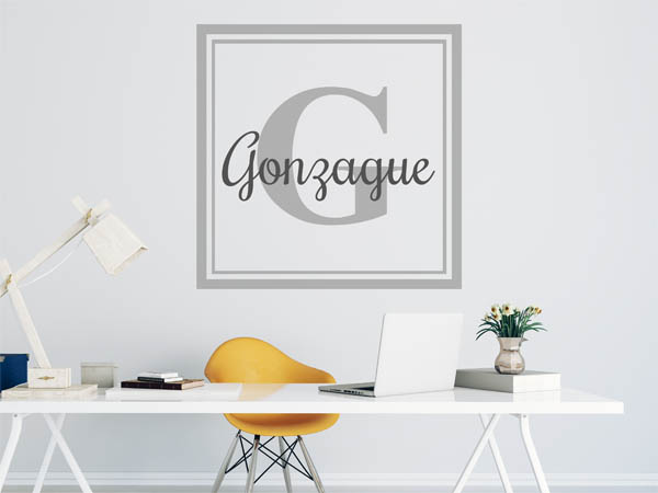 Wandtattoo Gonzague als eckiges Monogramm