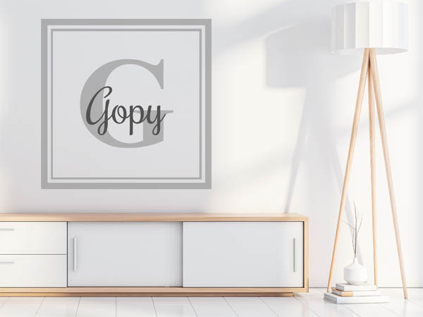 Wandtattoo Gopy als eckiges Monogramm