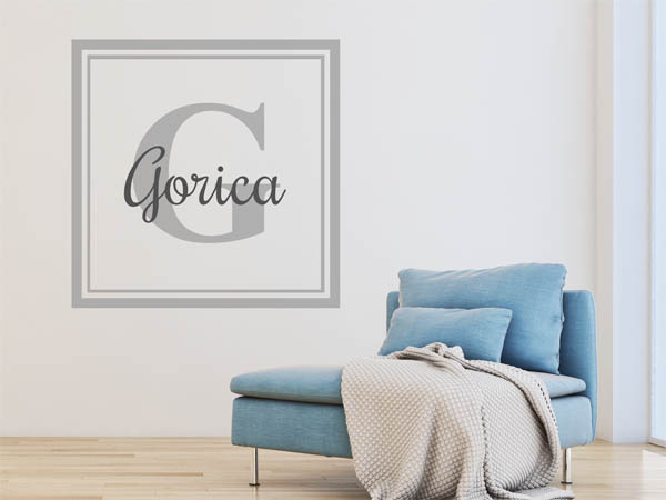 Wandtattoo Gorica als eckiges Monogramm
