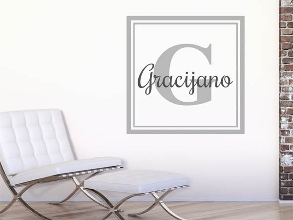 Wandtattoo Gracijano als eckiges Monogramm
