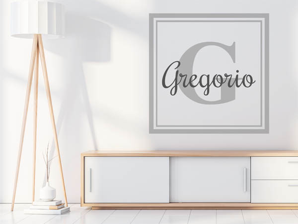 Wandtattoo Gregorio als eckiges Monogramm